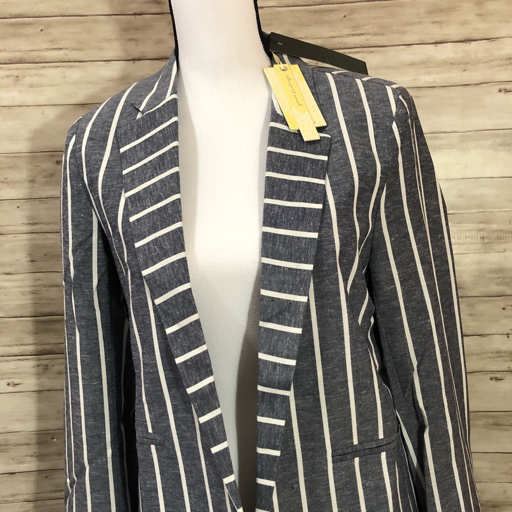 Women Striped Linen Career Sport Jacket N18